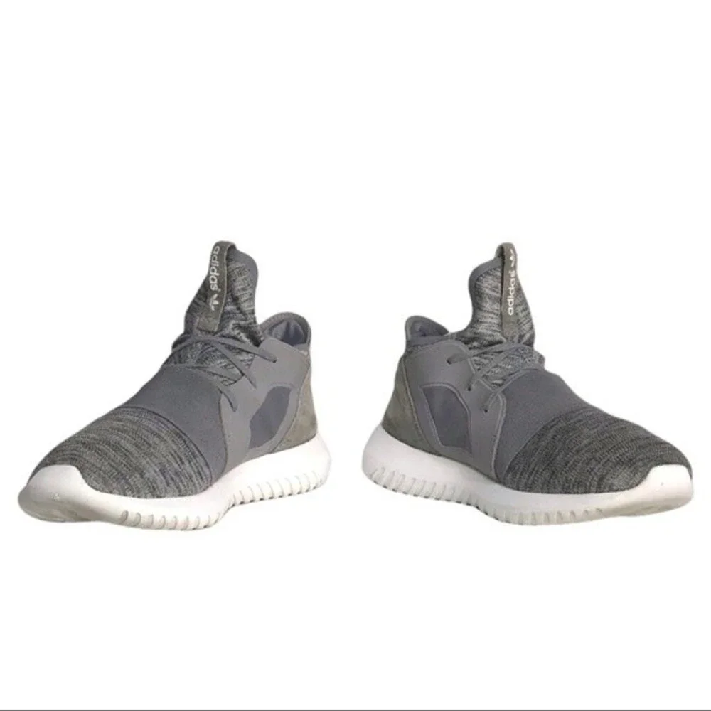 Adidas Originals Tubular Defiant Gray Marl Knit Suede Womens Sneakers Size 9